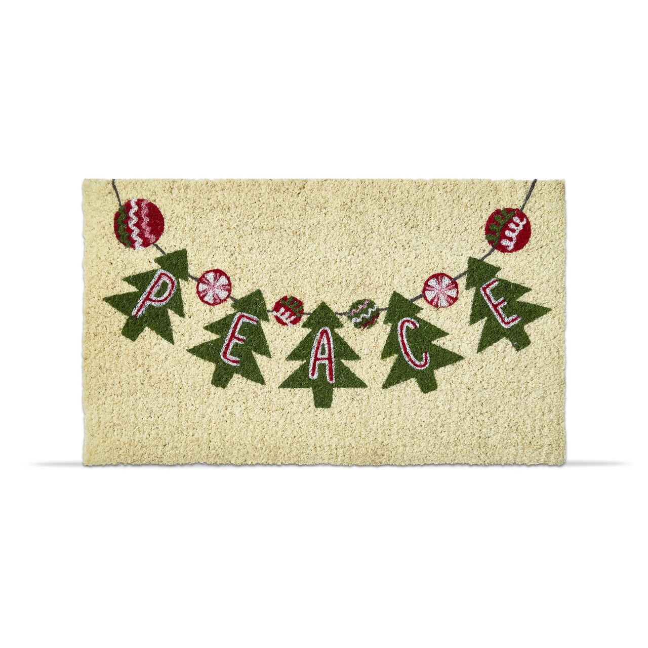 1'6" x 2'6" Peace Garland Coir Mat Rectangle Indoor and Outdoor Coir Door Welcome Mat